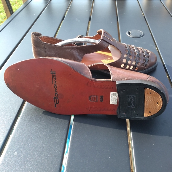 Men's Baronett Side Buckle Shoes, Brown Leather, Size 28.5 (10), Made in… - Picture 10 of 13